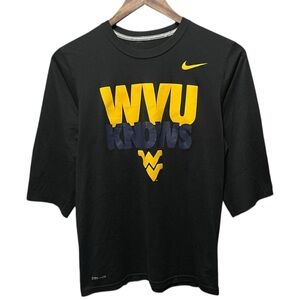 West Virginia University Nike college collegiate 3/4 sleeve crewneck sports Tee